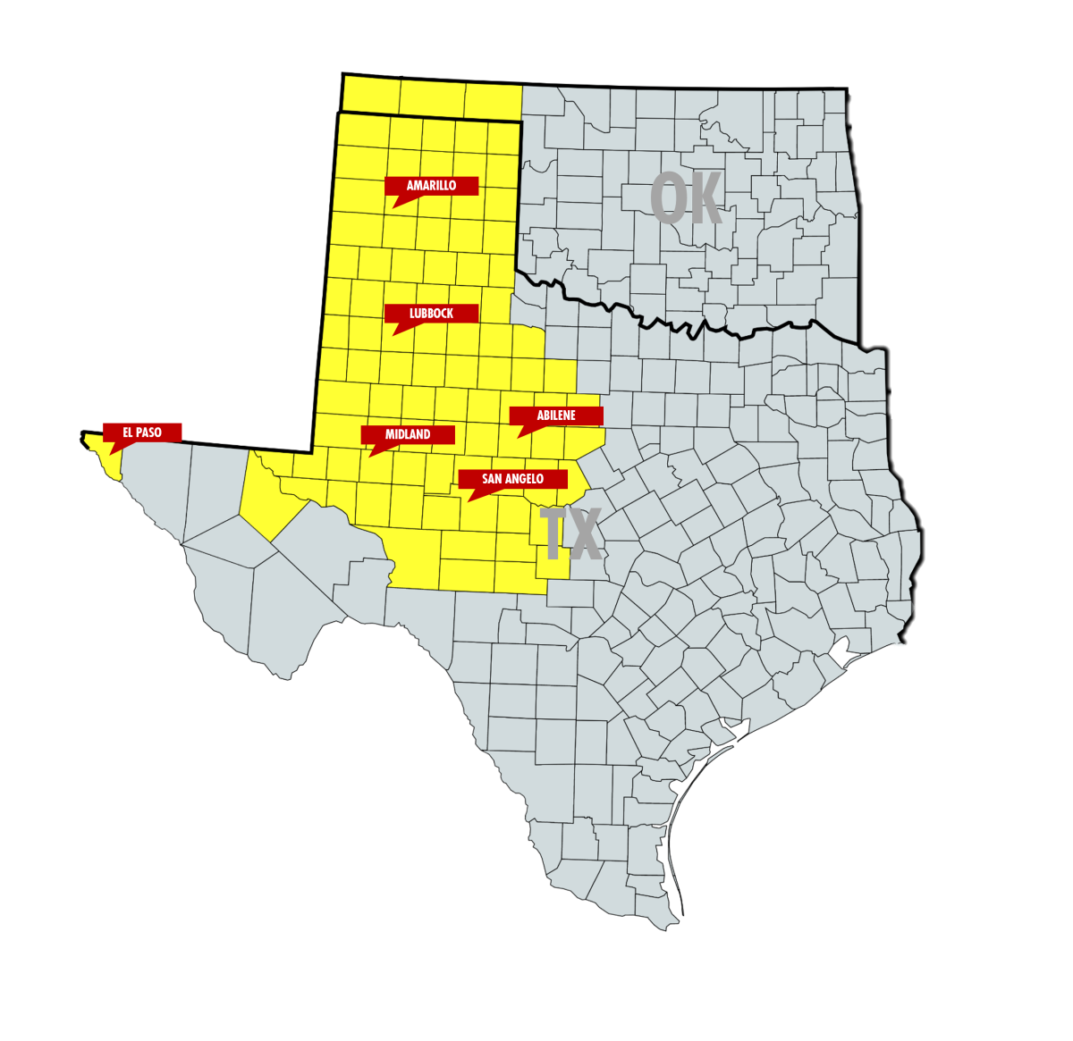 Small Distributed Area Map Our Territories - Viva Distributing, LLC